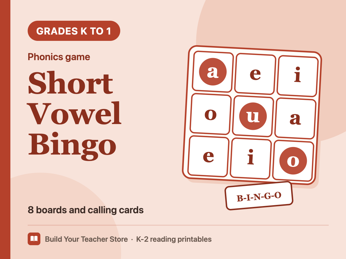 Short Vowel Bingo