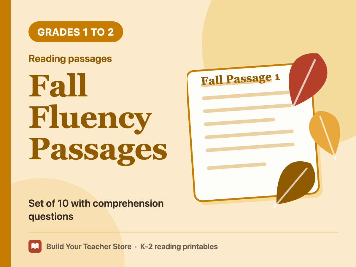 Fall Fluency Passages, Set of 10